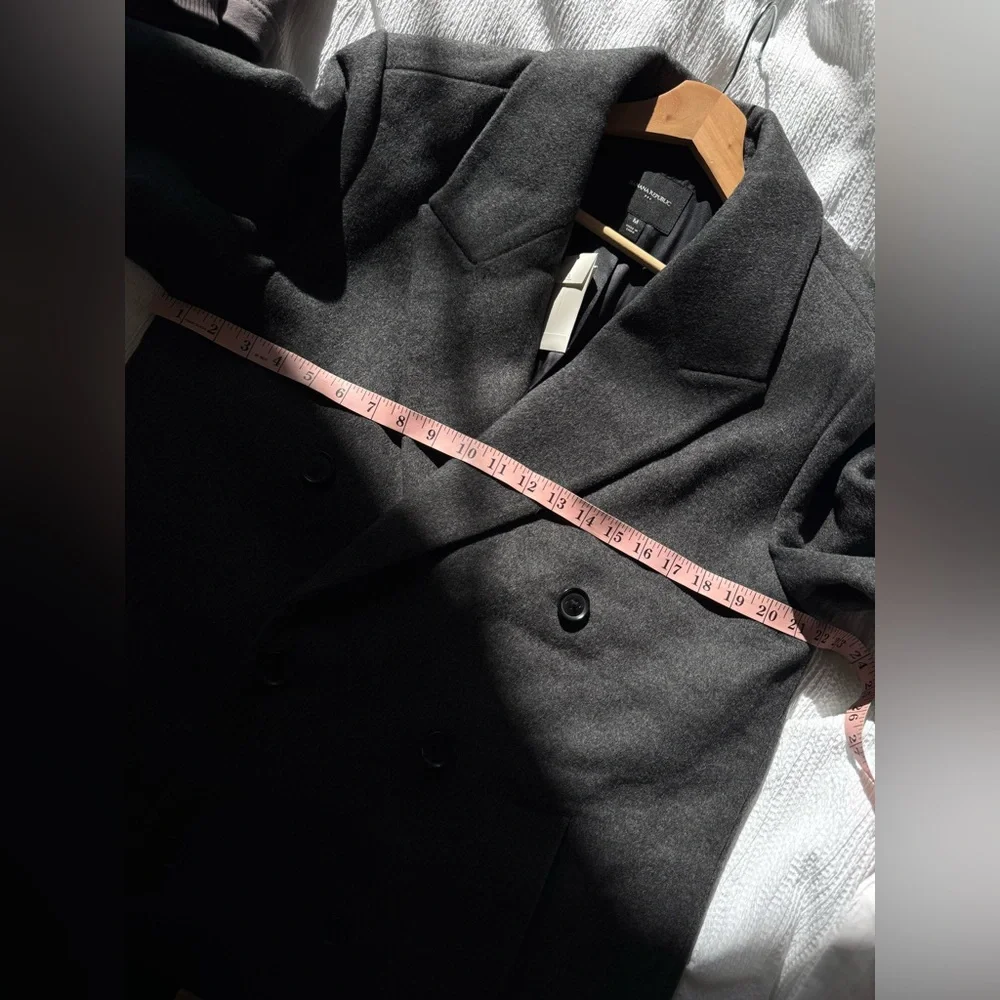 BRAND NEW! Banana Republic Men’s Gray Wool Blend Double Breasted Coat - Picture 11 of 13